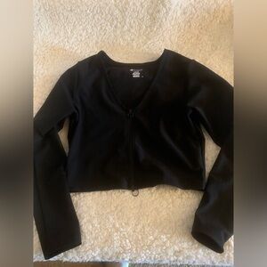 Champion Women's Black‎ Long Sleeve Crop Top